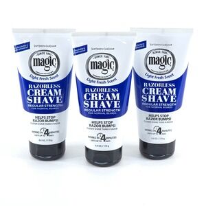 3 Pack SoftSheen-Carson Magic Razorless Cream Shave Light‎ Fresh Scent 6 oz ea
